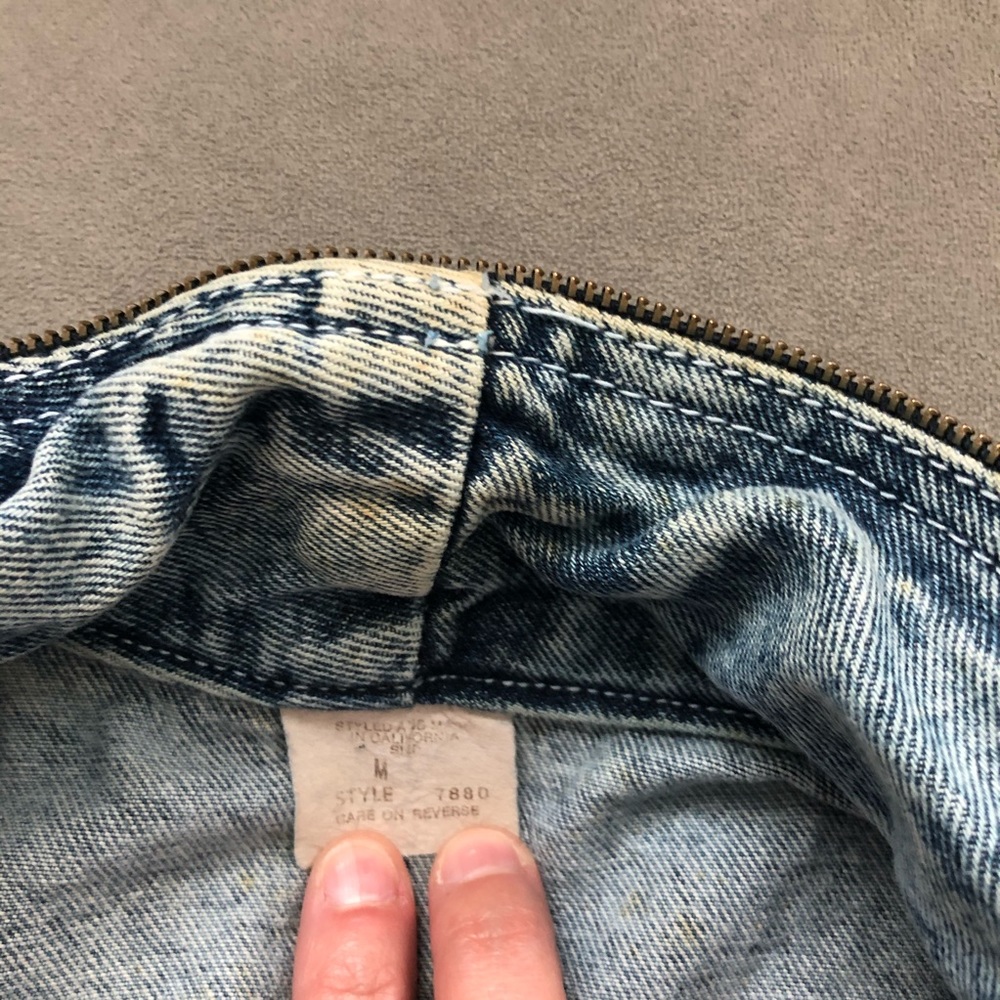 Vintage Acid Wash Cropped Denim Jacket Size M - Picture 5 of 8